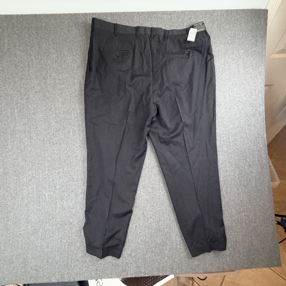 Jos A Bank Travelers Collection 42x29 Charcoal Wool Pleated Dress Pants NWT